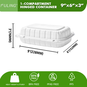 Fuling 200 gói 9x6x3 inch biểu tượng tùy chỉnh dùng một lần đưa ra hộp mfpp nhựa PP vỏ sò đưa ra thực phẩm container - Product Image 2