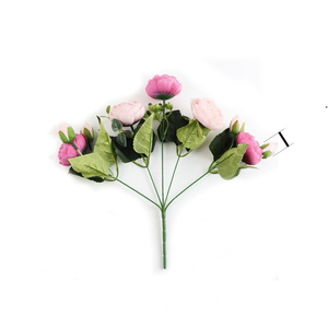 QSLH-VF281 flores artificiales pequeñas, 5 cabezas, rosa, Flora, boda, rosa, para decoración - Product Image 6