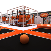 Parc de trampolines intérieur Luckyplay, centre sportif familial commercial avec parc d'aventure en plastique pour enfants et adultes