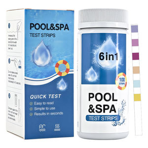 Vente en gros d'usine 6 en 1 Test de la qualité de l'eau de <span class=keywords><strong>piscine</strong></span> et de spa Chlore libre Acide cyanurique pH total pour bandelettes Bandelettes/bouteille - Product Image 1