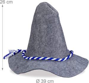 Vente en gros chapeau en feutre cordon bleu blanc Costume bavarois chapeau en feutre de laine pour l'<span class=keywords><strong>Allemagne</strong></span> bière Oktoberfest large bord feutre épouvantail chapeaux - Product Image 4