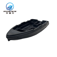 Bateau Rapide en PEHD, Monocoque Moulé de 4,9 M, Bateau à Moteur 7 Personnes avec Coque Anti-Vagues pour Navigation Fluide