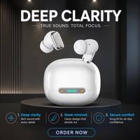 Écouteurs intra-auriculaires sans fil Brightblue True Wireless 5.4 avec indicateur LED, étanchéité IPX4, contrôle tactile, son stéréo, autonomie de plus de 20 heures