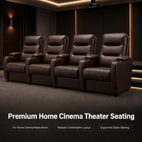 Fauteuil de massage et de pédicure en cuir PU de qualité supérieure, couleur marron foncé, avec porte-gobelet, idéal pour home cinéma et hôtels