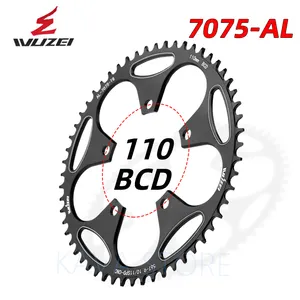 WUZEI Road Bike pignoni larghi stretti rotondi 110 BCD 50/52/54/56/58T Chainwheel Road Folding Bicycle 110 bcd chainrings