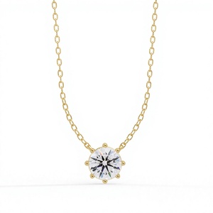 Collier pendentif solitaire en argent 925 Eternal Radiance avec diamant de laboratoire de 1 carat, certifié CVD HPHT IGI, bijoux fins pour femme, cadeau - Product Image 2