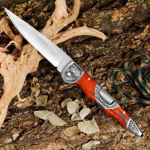 Survival avcılık katlanır bıçak Push Button tarzı paslanmaz çelik bıçak köpek çelik kafa hayvan Bolster savaş bıçak köpekler için - Product Image 5