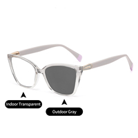 Nouvelles Lunettes de Soleil Photochromiques UV400 Effet Œil de Chat pour Femme, Monture Complète Tendance en TR