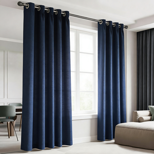 卸売 ホテル寝室 家庭用 窓用 遮光カーテン モダンラグジュアリー リネン風 抗菌 遮光カーテン 難燃性 - Product Image 1