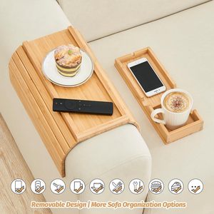 Porte-gobelet détachable pour canapé, <span class=keywords><strong>plateau</strong></span> anti-chute pour accoudoir <span class=keywords><strong>de</strong></span> canapé, porte-gobelet en bambou naturel pour canapé, plus sûr pour votre famille - Product Image 6