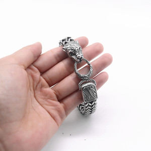 Yunnique-pulsera con cadena con cabeza de leopardo, joyería de moda unisex de plata tibetana, diseño geométrico, patrón animal, GZY-B0640 - Product Image 4