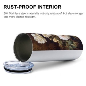 Stainless Steel Tumbler 20oz Vacuum Insulated Travel Mug With Floral Design For <b>Coffee</b> Tea Use - Product Image 6
