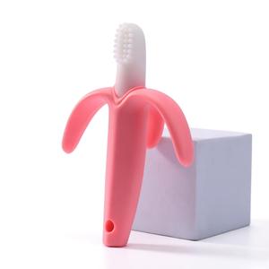 Spazzolino da denti per bambini massaggiagengive in Silicone per alimenti giocattolo lenitivo per la dentizione <span class=keywords><strong>a</strong></span> forma di bastoncino di Banana <span class=keywords><strong>a</strong></span> tre foglie - Product Image 6