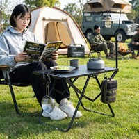 Table de camping pliable en alliage d'aluminium ultra-mince, durable, légère, portable, avec sac de transport, multifonctionnelle, pour pique-nique en plein air
