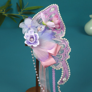 Pinza de Pelo de Mariposa Morada Etérea de Estilo Antiguo Hecha a Mano con Diseño Original 2024 y Cinta Fluida para Maquillaje y - Product Image 3
