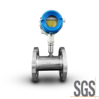 Industrial Digital High Accuracy 4-20mA Output RTU Liquid Oil Water Diesel Fuel RS485 Modbus Flange Stainless Steel Turbine OEM