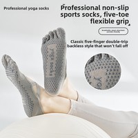 2025 professionnel anti-dérapant femmes Yoga Pilates chaussettes respirant cinq doigts sangles personnalisé mince sport chaussettes pour l'été