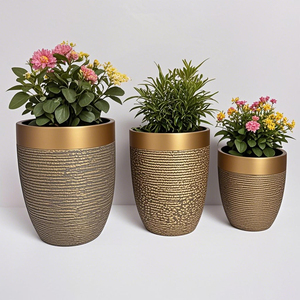 Macetas Modernas Redondas de Metal, Jarrón Artístico de Alambre Dorado para Decoración de Sala de Estar, Soporte para Plantas de Interior - Product Image 5