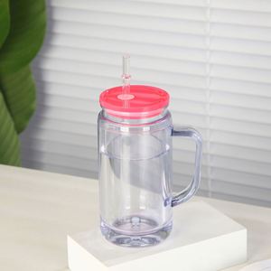 Nuevo Estilo, Vaso de Vidrio de Lujo Ligero de Alta Gama, Doble Capa, 20oz, Diseño de Copo de Nieve, con Asa de ABS y Pajitas, Resistente a Caídas, Diseño Moderno - Product Image 4