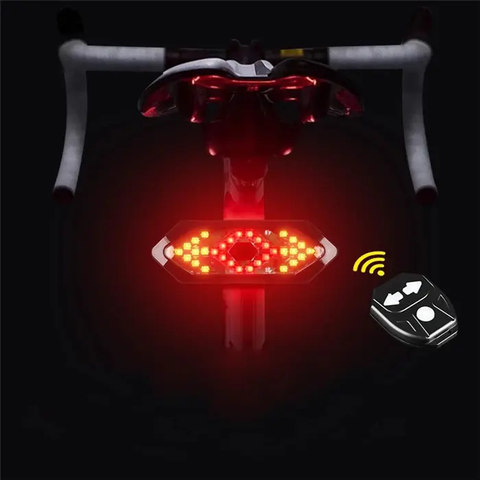 USB Rechargeable Bike Turn Signal Lights Smart Remote Control Bicycle safety Direction Indicator taillight with Horn