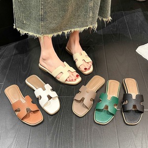 Sandales plates en similicuir pour femmes Sexynite, marron, blanc, noir, or, <span class=keywords><strong>argent</strong></span>, à bout carré ouvert, tendance, à enfiler, décontractées, pour la plage - Product Image 2