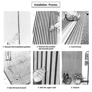 2 Paneles Acústicos de Pared de MDF Ignífugo, Paneles de Pared y Techo Acanalados 3D que Absorben el Sonido, Modernos para Hoteles - Product Image 4