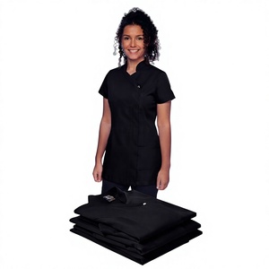 Tunique de mode pour esthéticiennes, coiffeuses, thérapeutes SPA, massothérapeutes de salon, en coton et polyester, avec logo personnalisé, service OEM - Product Image 1