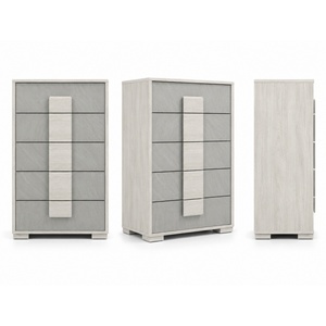 Modern <b>Wooden</b> 5 Drawer <b>Chest</b> With White Finish Bedroom Storage For Home Furniture - Product Image 3
