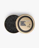 Vente en gros de canettes de caviar de haute qualité de 30g esturgeon russe boîte de conserve ronde en métal avec couvercle vissé boîte de conserve au caviar de thon bleu