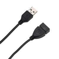 Câble d'extension USB noir cordon d'extension 2.0 A câble de chargeur mâle à femelle 1M pour ordinateur PC