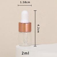 Mini flacon compte-gouttes en verre rose 1ml 2ml 3ml Contenant d'échantillon cosmétique Forme cylindrique Impression d'écran Flacon testeur d'huile essentielle