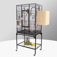 Grande cage à oiseaux en métal de 54 pouces avec support roulant pour perroquets, pigeons, conures, ara, gris d'Afrique, cage à perroquets XXL