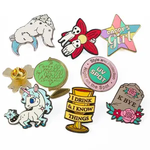 Pabrik Kunshan Pin Enamel kustom kualitas tinggi hadiah lucu lucu lucu barang promosi Pin Glitter Pin Enamel warna-warni