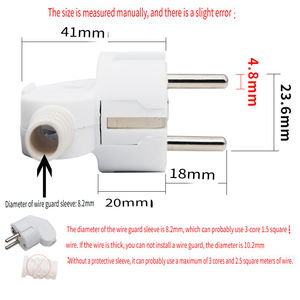 Kit d'assemblage de prise européenne <span class=keywords><strong>noir</strong></span> <span class=keywords><strong>blanc</strong></span> connecteur d'alimentation Euro coudé à 90 degrés avec carlin de câblage - Product Image 4