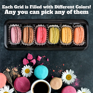 Cajas de macarrones, 6 uds., caja de embalaje de regalo, pastel, Chocolate, trufas, pastel, postres, <span class=keywords><strong>Mini</strong></span> Cupcakes, bandeja de galletas con tapas transparentes - Product Image 5