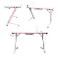 Échantillon gratuit personnalisé table de jeu rose en forme de Z pour pc grande table d'ordinateur de bureau en fibre de carbone grande taille bon marché