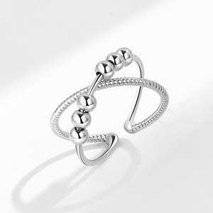<span class=keywords><strong>Anillo</strong></span> de ansiedad minimalista para niñas y mujeres, anillos giratorios para hombres, <span class=keywords><strong>anillo</strong></span> de cuentas en espiral de acero inoxidable antiestrés, regalo de joyería - Product Image 6