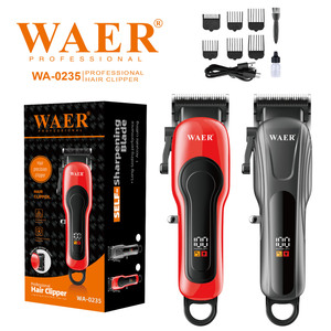 WAER เครื่องตัด<span class=keywords><strong>ผม</strong></span>มืออาชีพ สี<span class=keywords><strong>แดง</strong></span>และสีดำ 2 สี แบบปรับระดับได้ พร้อมตะขอแขวน พกพาสะดวกสำหรับผู้ชาย - Product Image 1