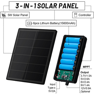 D5M 5W 태양광 패널 MPPT 미니 <span class=keywords><strong>UPS</strong></span> DC <span class=keywords><strong>5V</strong></span> 9V 12V 2600mAh 리튬 배터리 인버터 와이파이 무정전 전원 공급 장치 (IOT용) - Product Image 2
