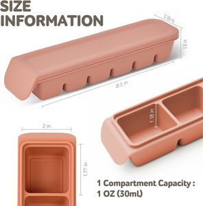 Bac de congélation en silicone pour bébé et tout-petit, pour aliments, fruits, légumes, purées, avec couvercles - Product Image 6