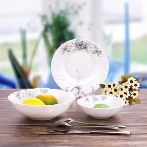 <span class=keywords><strong>Vajilla</strong></span> de <span class=keywords><strong>vidrio</strong></span> de ópalo blanco de alta calidad en todo el mundo con impresión de calcomanías personalizadas, 14 Uds., platos de comida, platos de cena, juego de <span class=keywords><strong>vajilla</strong></span> - Product Image 1