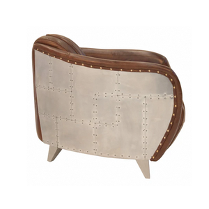 Fauteuil en cuir de style industriel, chaise de pilote avec matériaux de haute qualité, assise confortable et style industriel classique - Product Image 2