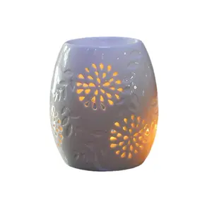 Stok Modern tasarım koku balmumu eriyik isıtıcı Tealight mumluk seramik yağ yakıcı