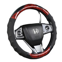 Funda de Volante de Cuero Negra Universal de 38 cm con 1 Llanta Marcan ZSP0088 para Autos, Camionetas y SUVs, Accesorio Interior