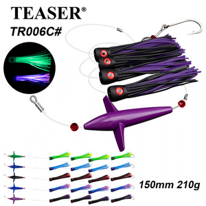 Attrezzatura da pesca marittima transfrontaliera polpo gruppo esca da traino bionico con esca di calamari in plastica e ami per la pesca in barca - Product Image 6