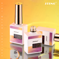JTING Hot Popular 8IN1 Multi Fungsi Lem Gel Kuku untuk Rhinestone, Hard Top Coat, Base Gel, Nail Blooming, Mixing Gel OEM ODM