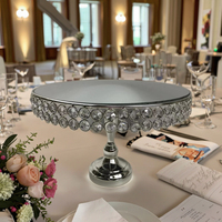 Support à gâteau en cristal doré de luxe pour événements festifs, décoration de gâteau de mariage