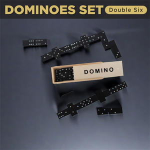 ชุดโดมิโนไม้สีดำขนาดเล็ก 28 ชิ้น ในกล่องของขวัญ เกมกระดานคลาสสิกเพื่อการศึกษาสำหรับเด็กและผู้ใหญ่ - Product Image 5