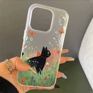 Coque de téléphone portable VIVOIQOO13 S30 X100 Y77 X90 avec motif chat noir et papillon, finition givrée et grandes découpes, vente en gros - Product Image 4