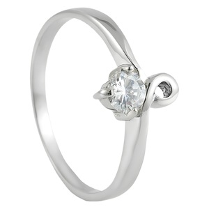 yunnique Stainless Steel Ring With Swirling <b>Diamond</b> <b>Simulation</b> Women's Wedding Band Silver Color Claw Setting Geometric Design - Product Image 5